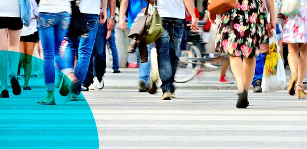 Photo of a crowded shopping street