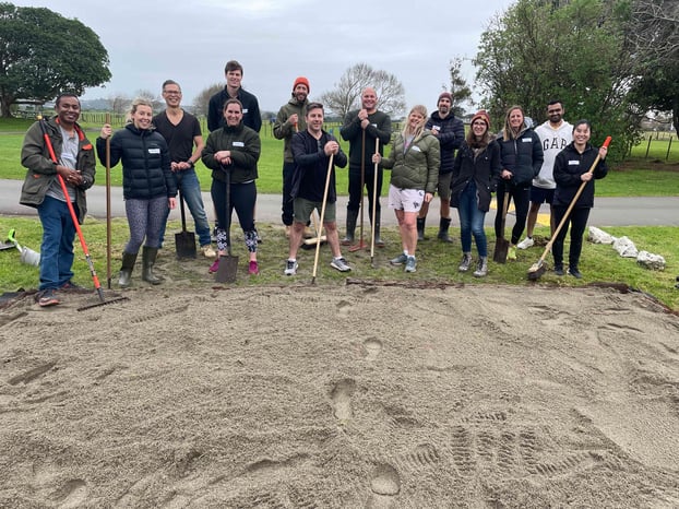 Perceptive and Proximity teams working on the gardens in Ambury Park. 