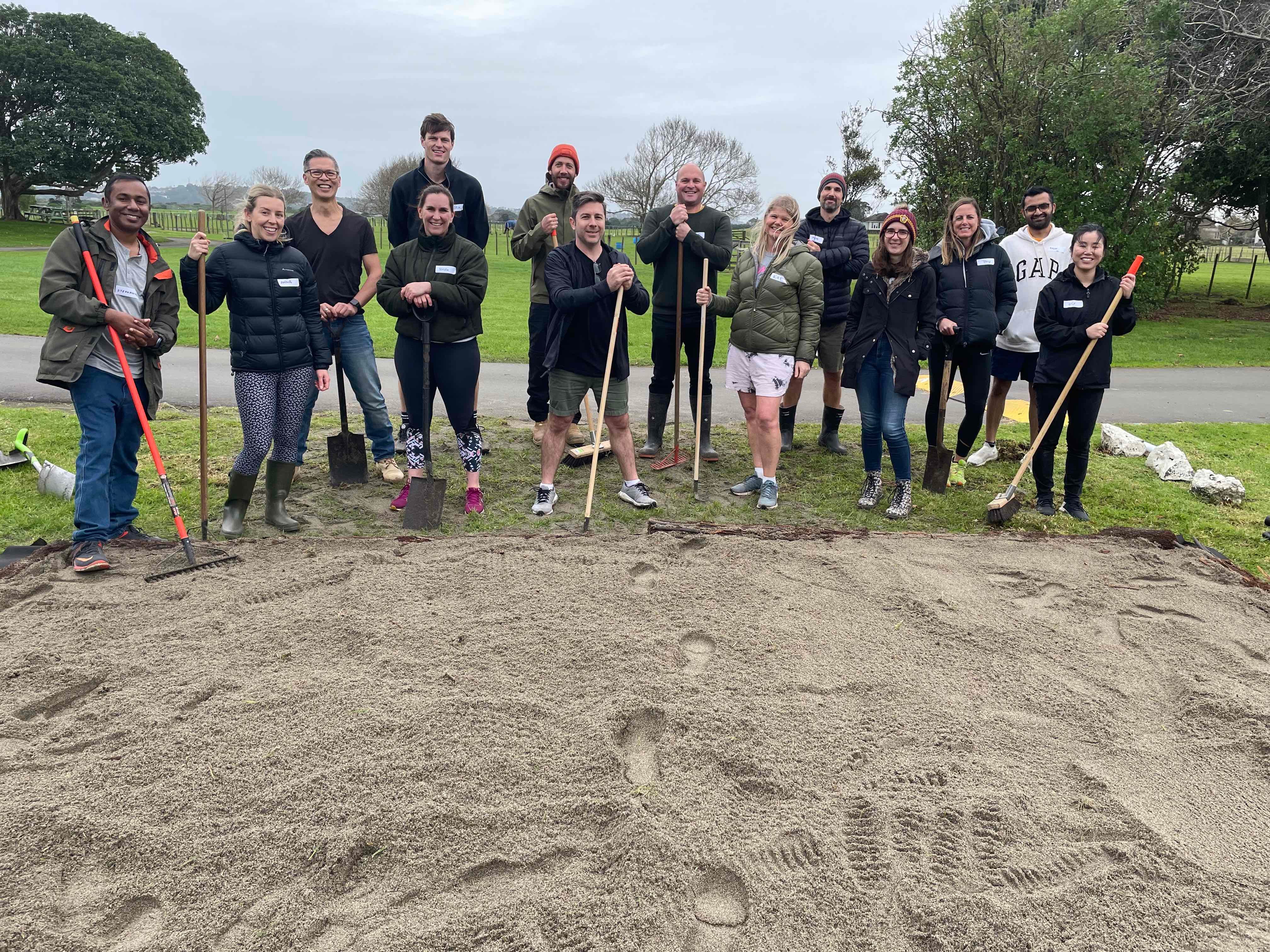 Perceptive and Proximity teams working on the gardens in Ambury Park. 